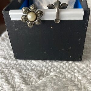Floral Clip-On Earrings with Pearl Center
